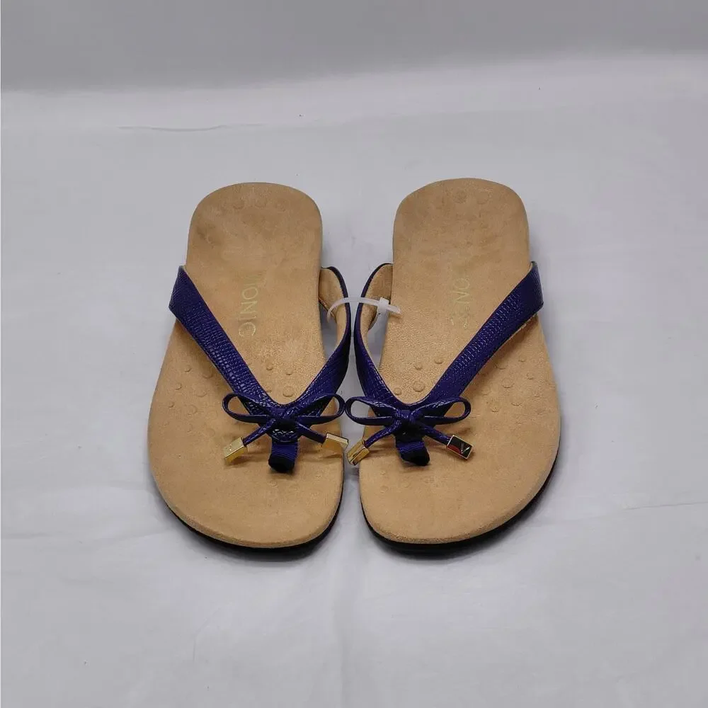 Vionic Womens Flip Flop Thong Sandals Sz 6 Purple Comfort Summer Vacation Shoes
